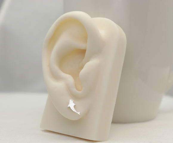 Textured Silver Whale Shark Studs