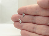Textured Silver Whale Shark Studs