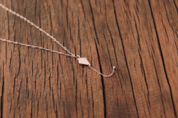 Silver Kite Necklace • Small Delicate Whimsical Kite with Fine Silver Chain Tail
