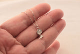 Quirky Silver UFO Pendant with Floating Cow