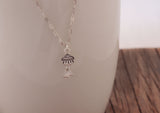 Quirky Silver UFO Pendant with Floating Cow
