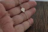 Silver Kite Necklace • Small Delicate Whimsical Kite with Fine Silver Chain Tail