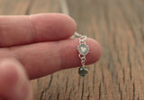 Sterling Silver Heart Charm Necklace with Crystal Bead Drop
