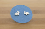 Easter Bunny Stud Earrings • Sterling Silver Handcrafted Bunny Earrings • Easter Gift • Bunny Jewelry • Rabbit Jewelry • Silver Bunny Studs