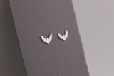 Silver Bat Earrings • Sterling Silver Spooky Bat Studs • Handmade • Bat Themed Jewellery • Halloween Jewelry • 925 Ear posts