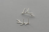 a pair of double post silver antler studs