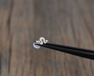 Snake Labret / Tragus Stud • Silver Snake Cartilage Jewelry • 16 Gauge • Hand Crafted in Sterling Silver