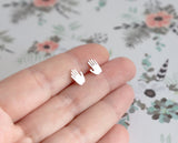 Quirky Palm Studs • Sterling Silver • Handmade • Hand and Palm Earrings • Silver Post Earrings • Sign Language Gift
