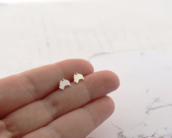 Australia Map Studs • Sterling Silver • Australia Shaped Earrings • Handcrafted and Australian Made • Aussie Holiday Gift