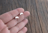 Grazing Cow Studs • Sterling Silver Handmade Cow Earrings • 925 Silver Ear Posts • Farm Girl Gift • Cow Jewelry • Farm Animal Jewelry
