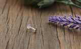 Silver Cat Tragus Earring • Handmade from Sterling Silver • Bioflex Push Fit Back • Tiny Cat Stud • 16 Gauge Piercing Jewelry