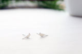 Cardinal Bird Earrings • Sterling Silver • Handmade Cardinal Studs • Cardinal Bird Jewelry • Cardinal Silhouette Earrings • Bird Lover Gift