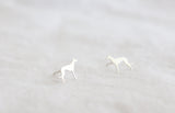 Greyhound Stud Earrings • Handmade • Sterling Silver • Greyhound Silhouette Jewellery • Rescue Greyhound Gift
