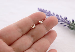 Tiny Mismatch Cat Studs • Handmade • Sterling Silver • Cat Lover Gift • Cat Shaped Earrings • Mismatched Silver Cat Studs • 20g Post Earring