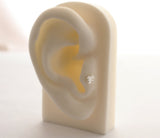 silver monstera leaf cut out stud