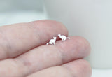Dainty Little Silver Cat Studs • Sitting Cat Pose Earrings • Handmade • Sterling Silver • Cat Lover Gift • Tiny Silver Cat Studs 6mm
