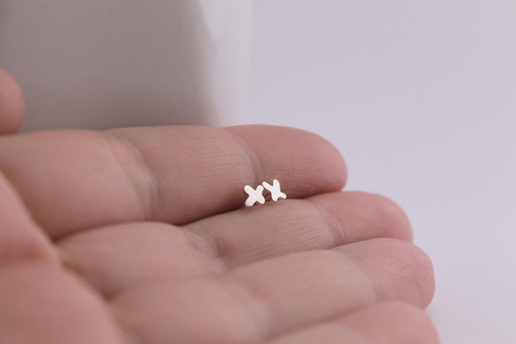 Tiny Abstract Cross Studs • Handmade • Sterling Silver • X Stud Earrings • Minimalist Dainty Earrings • Cross Studs • Cross Earrings