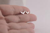 Silver Bat Earrings • Sterling Silver Spooky Bat Studs • Handmade • Bat Themed Jewellery • Halloween Jewelry • 925 Ear posts