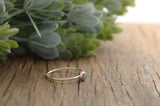 Thin band labradorite gemstone stacking ring in sterling silver