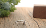 Thin band labradorite gemstone stacking ring in sterling silver