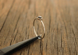 Thin band labradorite gemstone stacking ring in sterling silver