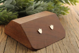 Tiny silver penguin feet stud earrings