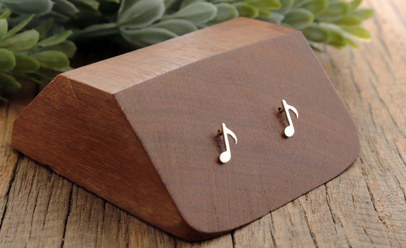 Music Note Studs in Sterling Silver - Sweet November Jewelry