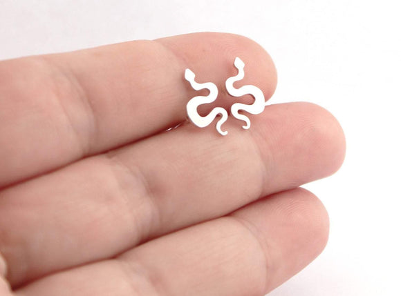Silver Snake Studs - Sweet November Jewelry