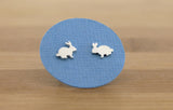 Handmade Sterling Silver Bunny Stud Earrings | Cute Animal Jewelry Gift