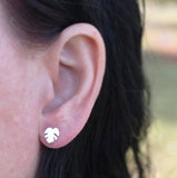 Silver Tropical Leaf Studs