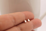 Tiny Silver Heart Studs