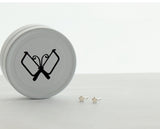 3mm Flower Studs, Pair of Small Floral Earrings Handmade from Sterling Silver - Sweet November Jewelry