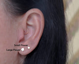 5mm Floral Studs, Small Flower Earrings, Multi Piercing Earrings, Flower Studs, Sterling Silver Hand Crafted, Dainty Earrings, Gift for Her - Sweet November Jewelry