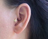 Tragus Fleur de lis Design Stud, Handmade from Sterling Silver