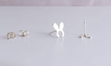Mini Bunny Ear Shaped Studs in Sterling Silver - Sweet November Jewelry