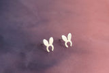 Mini Bunny Ear Shaped Studs in Sterling Silver - Sweet November Jewelry