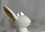 Handmade Sterling Silver Bunny Stud Earrings | Cute Animal Jewelry Gift