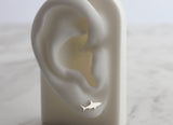 Shark Design Sterling Silver Stud Earrings