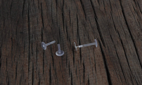 Add On- Extra Tragus Backs, 16 Gauge Bioflex Style Push Fit Tragus/Labret/Monroe/Helix Plastic Fittings, 6 mm 8 mm 10 mm 16 G Clear - Sweet November Jewelry