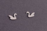 Silver Swan Earrings