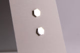 Silver Hexagon Studs