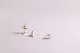 Small Silver Triangle Studs - Sweet November Jewelry