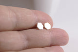 Silver Hexagon Studs