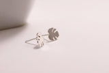 Silver Tropical Leaf Studs