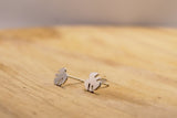 Silver Tropical Leaf Studs