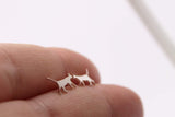 Silver Cat Stud Earrings, Walking Cat Studs - Sweet November Jewelry