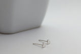 Tiny Silver Heart Studs