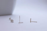 Long Diamond Silver studs - Sweet November Jewelry
