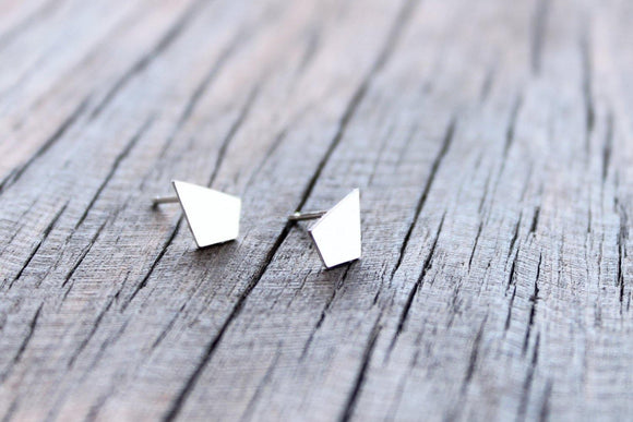 Long Diamond Silver studs - Sweet November Jewelry