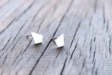 Long Diamond Silver studs - Sweet November Jewelry
